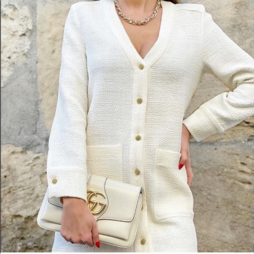 NWT Zara cream tweed mini dress